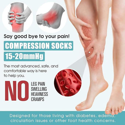 Compression Socks for Women & Men(6 Pairs) - 15-20Mmhg Comfortable, Breathable Flowers Socks for Nurses, Travel, Athletic. Fabric Moisture Wicking Support Socks Knee High Medical Compression Socks